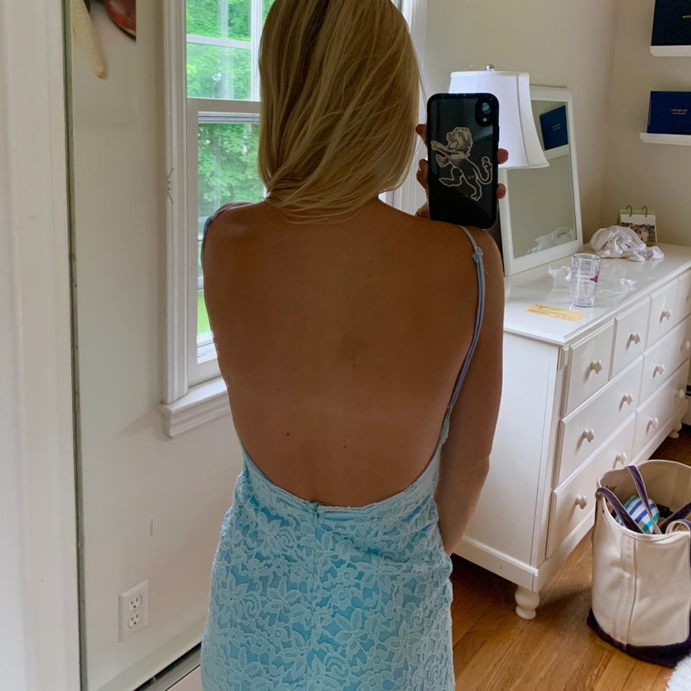 Maxi pastel blue dress